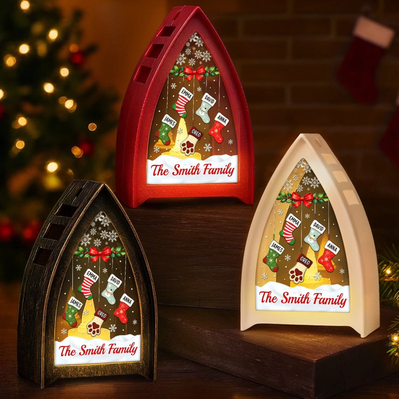 Lanterne De Table LED Personnalisée - Cadeaux De Noël Et D’Anniversaire Pour Maman, Papa, Frère, Sœur, Enfants - L’Amour Illumine Notre Maison