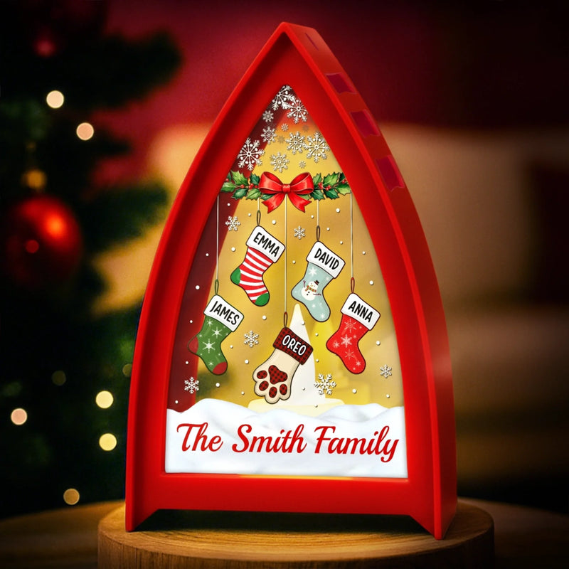 Lanterne De Table LED Personnalisée - Cadeaux De Noël Et D’Anniversaire Pour Maman, Papa, Frère, Sœur, Enfants - L’Amour Illumine Notre Maison