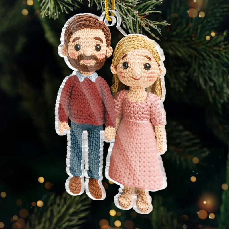 Ornement En Acrylique Au Crochet Personnalisé Avec Photo - Cadeaux D’Anniversaire, De Noël Et De Mariage Pour Mari Et Femme, Lui Et Elle - Je T’Aimerai Pour Toujours