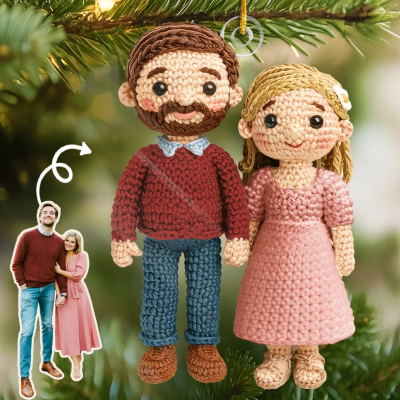 Ornement En Acrylique Au Crochet Personnalisé Avec Photo - Cadeaux D’Anniversaire, De Noël Et De Mariage Pour Mari Et Femme, Lui Et Elle - Je T’Aimerai Pour Toujours