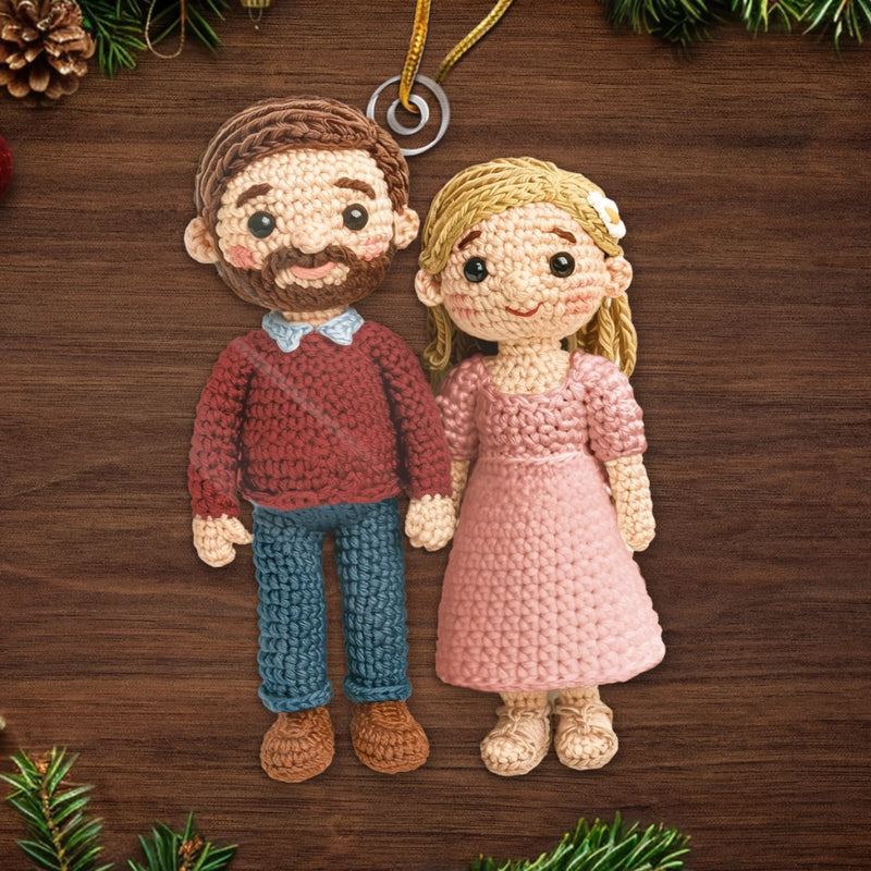 Ornement En Acrylique Au Crochet Personnalisé Avec Photo - Cadeaux D’Anniversaire, De Noël Et De Mariage Pour Mari Et Femme, Lui Et Elle - Je T’Aimerai Pour Toujours