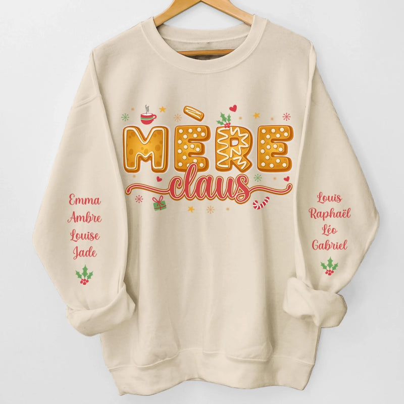 Sweatshirt Ou Hoodie Unisexe Personnalisé Avec Design Sur La Manche - Cadeaux De Noël Et D’Anniversaire Pour Maman, Grand-Mère - Biscuits, Cacao Et Câlins