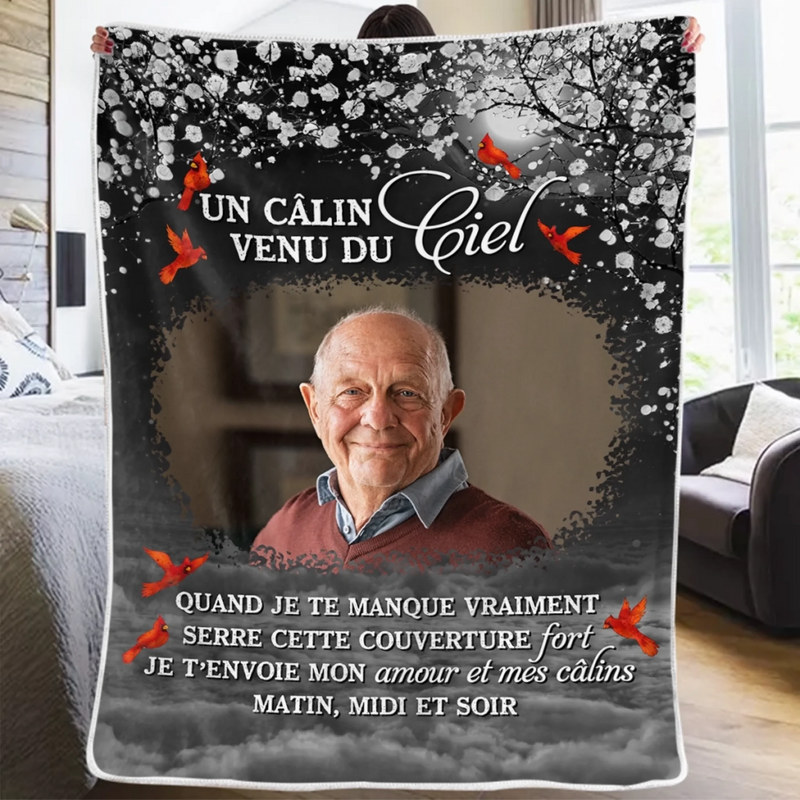 Couverture Personnalisée Avec Photo De Cardinal - Cadeaux Commémoratifs Et De Sympathie De Noël Pour La Perte De Maman, Papa - Toujours Souvenu Jamais Oublié