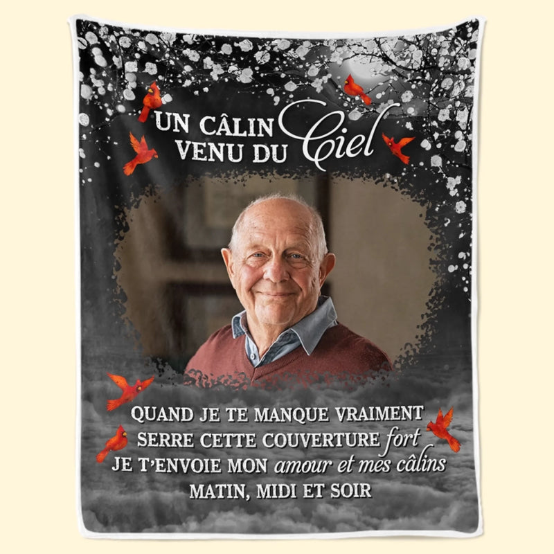 Couverture Personnalisée Avec Photo De Cardinal - Cadeaux Commémoratifs Et De Sympathie De Noël Pour La Perte De Maman, Papa - Toujours Souvenu Jamais Oublié