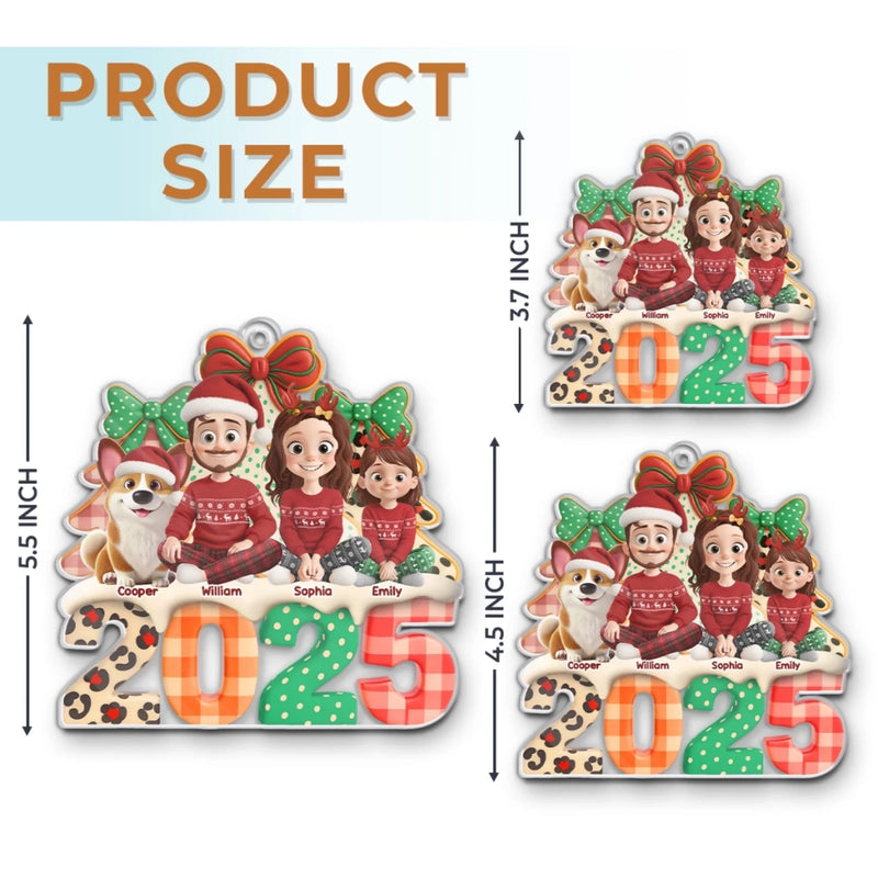 Ornement En Acrylique Personnalisé - Cadeaux De Noël Et D’Anniversaire Pour Famille, Amoureux Des Chiens Et Chats - Joie De Fêtes Parfaite