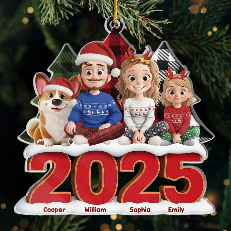 Ornement En Acrylique Personnalisé - Cadeaux De Noël Et D’Anniversaire Pour Famille, Amoureux Des Chiens Et Chats - Doux Moments En Famille