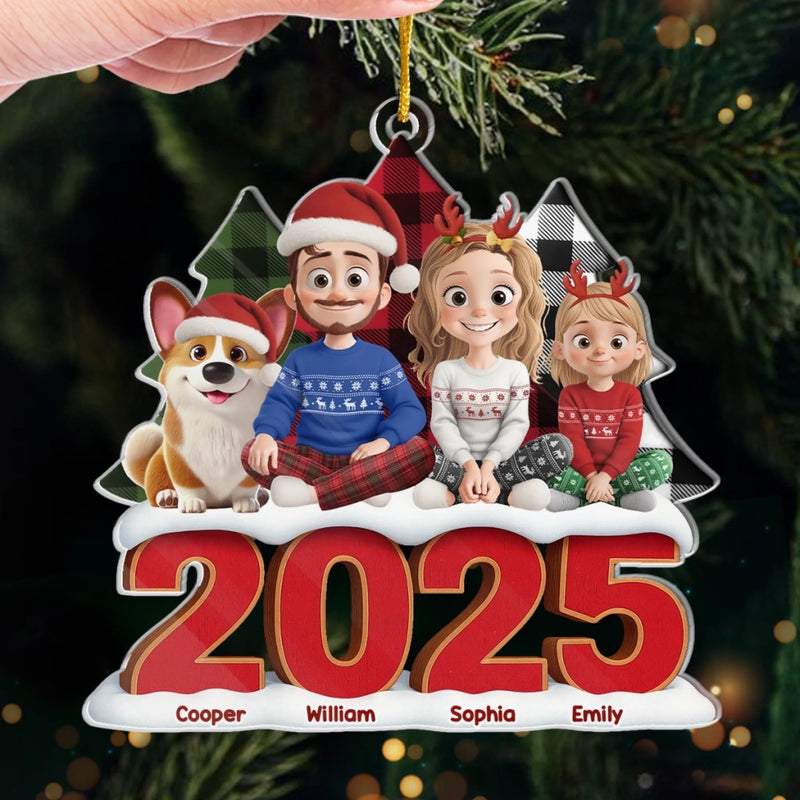 Ornement En Acrylique Personnalisé - Cadeaux De Noël Et D’Anniversaire Pour Famille, Amoureux Des Chiens Et Chats - Doux Moments En Famille