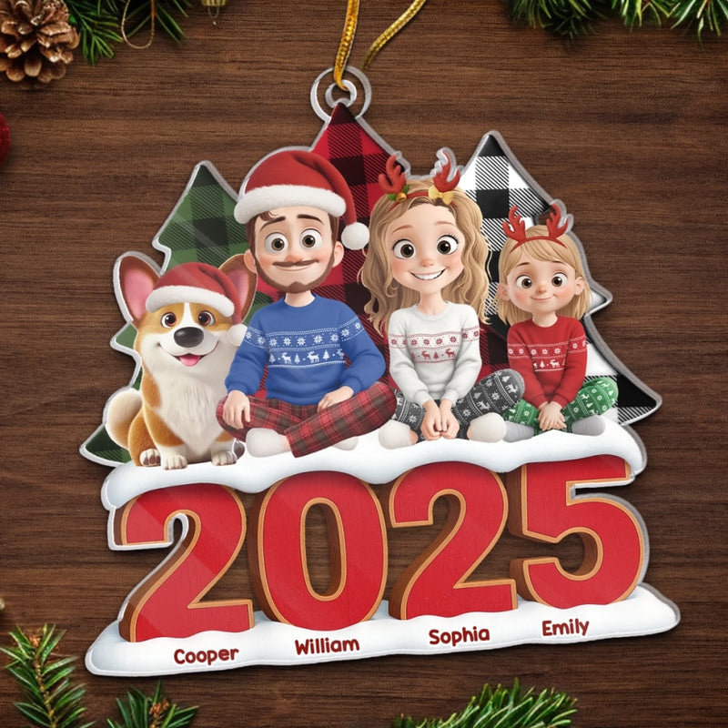 Ornement En Acrylique Personnalisé - Cadeaux De Noël Et D’Anniversaire Pour Famille, Amoureux Des Chiens Et Chats - Doux Moments En Famille