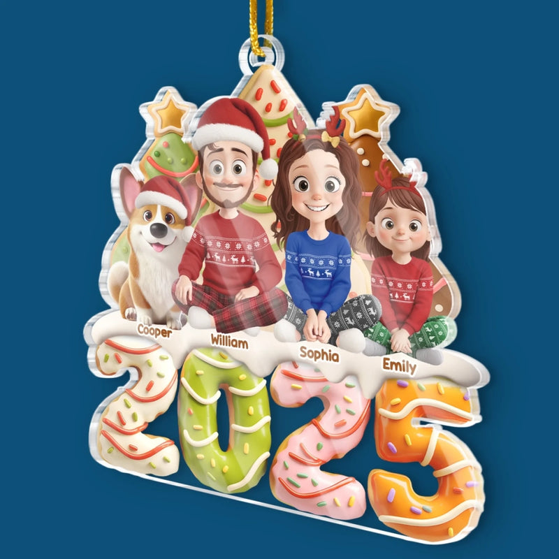 Ornement En Acrylique Personnalisé - Cadeaux De Noël Et D’Anniversaire Pour Famille, Amoureux Des Chiens Et Chats - Santé À L’Amour Familial