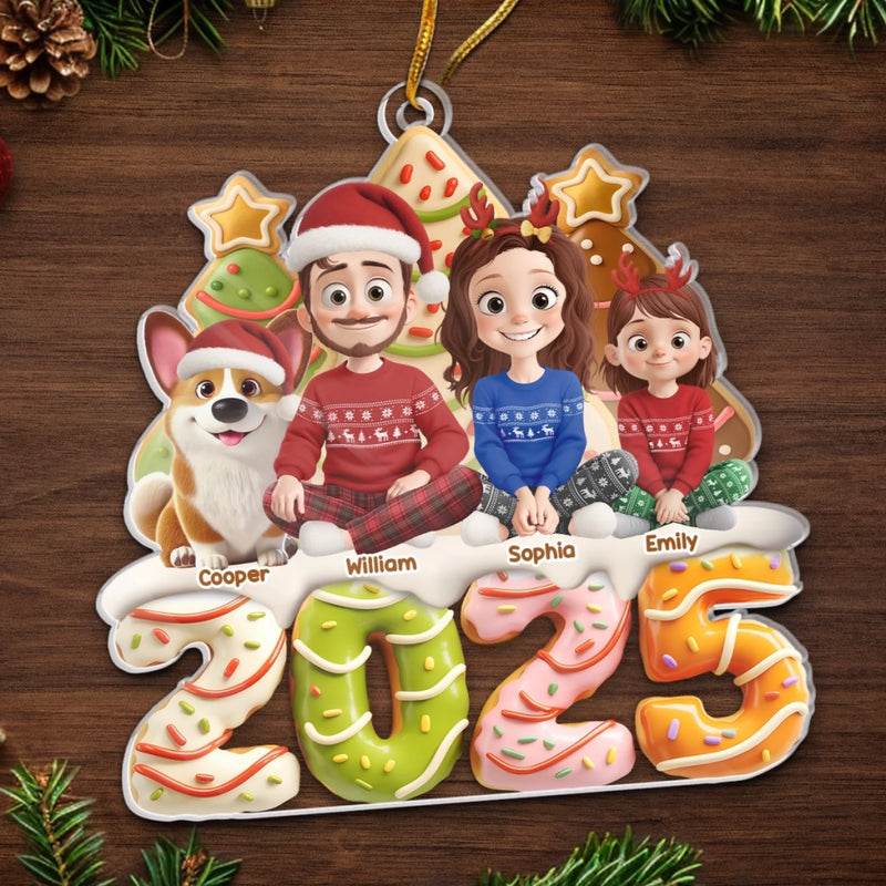 Ornement En Acrylique Personnalisé - Cadeaux De Noël Et D’Anniversaire Pour Famille, Amoureux Des Chiens Et Chats - Santé À L’Amour Familial