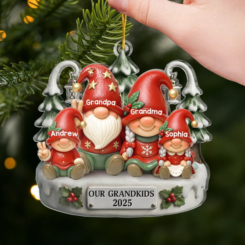 Ornement En Acrylique Personnalisé En Forme De Nain - Cadeaux De Noël Et D’Anniversaire Pour Grand-Père, Grand-Mère - La Magie Des Fêtes Grandit Avec Chaque Nain