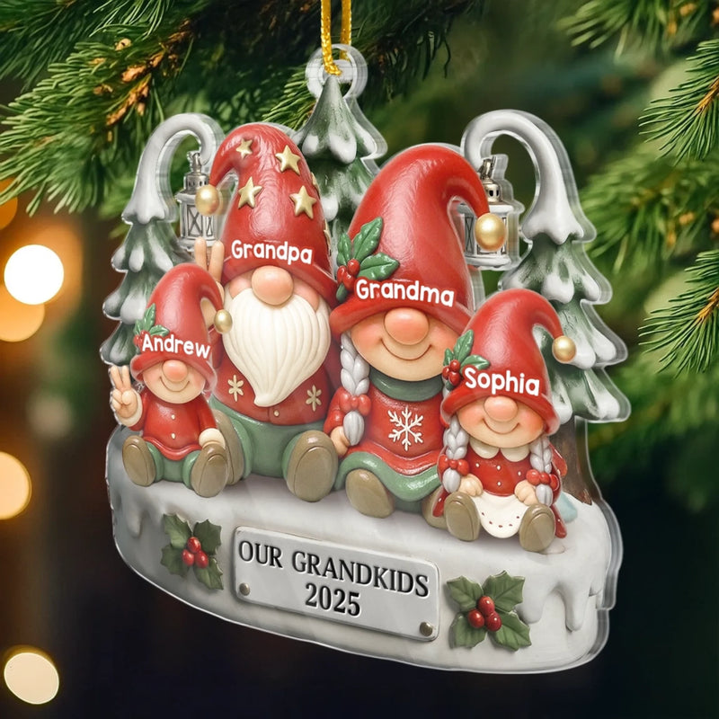 Ornement En Acrylique Personnalisé En Forme De Nain - Cadeaux De Noël Et D’Anniversaire Pour Grand-Père, Grand-Mère - La Magie Des Fêtes Grandit Avec Chaque Nain