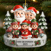 Ornement En Acrylique Personnalisé - Cadeaux De Noël Et D’Anniversaire Pour Grand-Père, Grand-Mère - Les Sourires Brillent En Attendant Le Père Noël