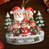 Ornement En Acrylique Personnalisé - Cadeaux De Noël Et D’Anniversaire Pour Grand-Père, Grand-Mère - Les Sourires Brillent En Attendant Le Père Noël