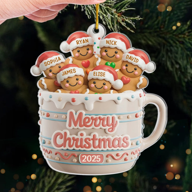 Ornement En Acrylique Personnalisé - Cadeaux De Noël Et D’Anniversaire Pour Maman, Papa, Frère, Sœur, Enfants - Équipe De Biscuits Pour Toujours