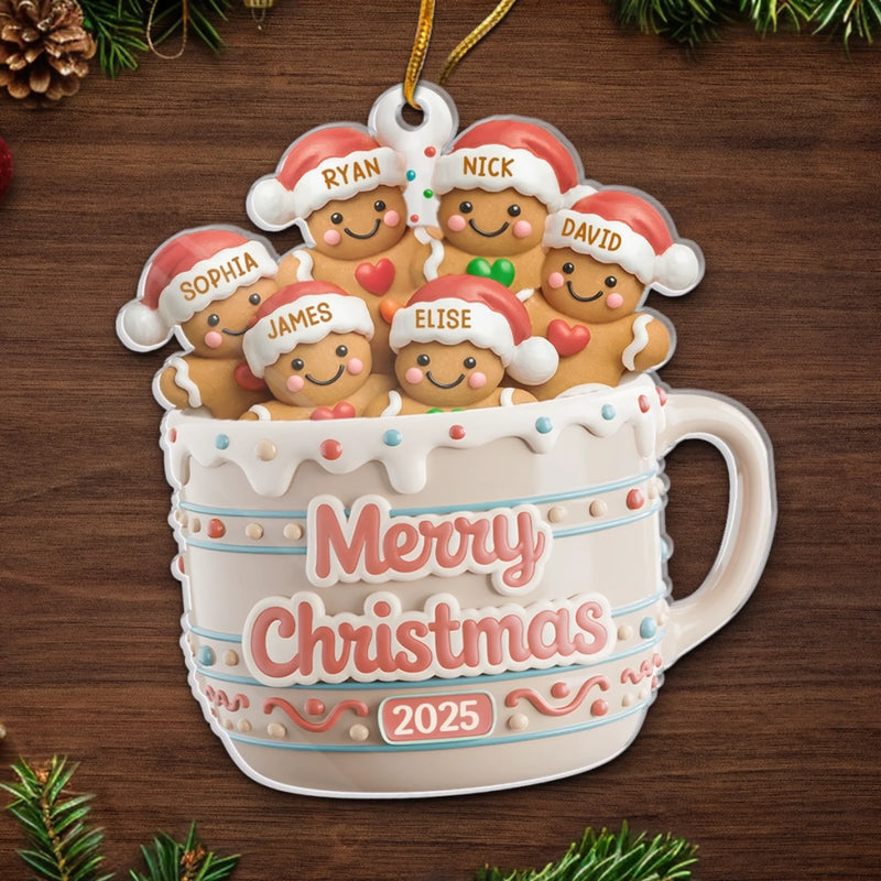 Ornement En Acrylique Personnalisé - Cadeaux De Noël Et D’Anniversaire Pour Maman, Papa, Frère, Sœur, Enfants - Équipe De Biscuits Pour Toujours