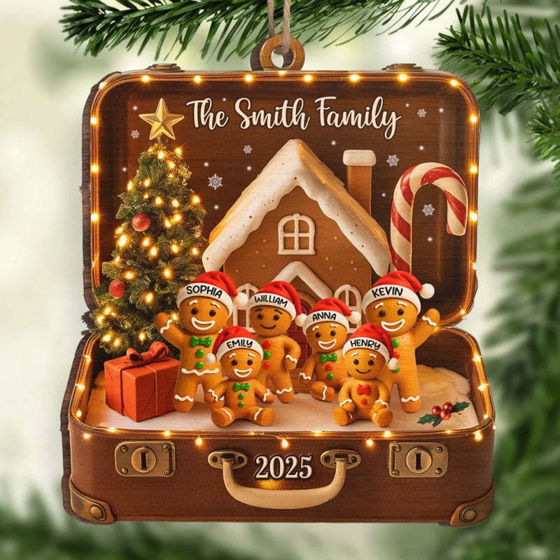 Ornement En Bois Personnalisé - Cadeaux De Noël Et D’Anniversaire Pour Maman, Papa, Enfants - Douceur D’Une Famille En Pain D’Épices