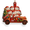 Ornement En Bois Personnalisé - Cadeaux De Noël Et D’Anniversaire Pour Maman, Papa, Enfants - Amour Enneigé Sur Un Camion Vintage