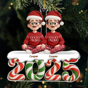 Ornement En Acrylique Personnalisé - Cadeaux De Noël Et D’Anniversaire Pour Famille, Amoureux Des Chiens Et Chats - Notre Petit Monde