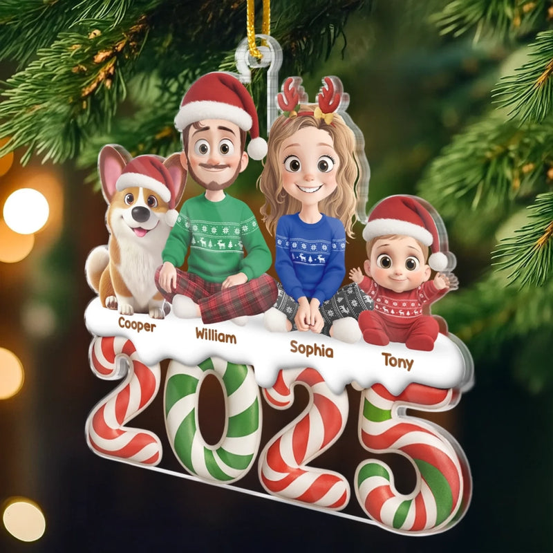 Ornement En Acrylique Personnalisé - Cadeaux De Noël Et D’Anniversaire Pour Famille, Amoureux Des Chiens Et Chats - Notre Petit Monde