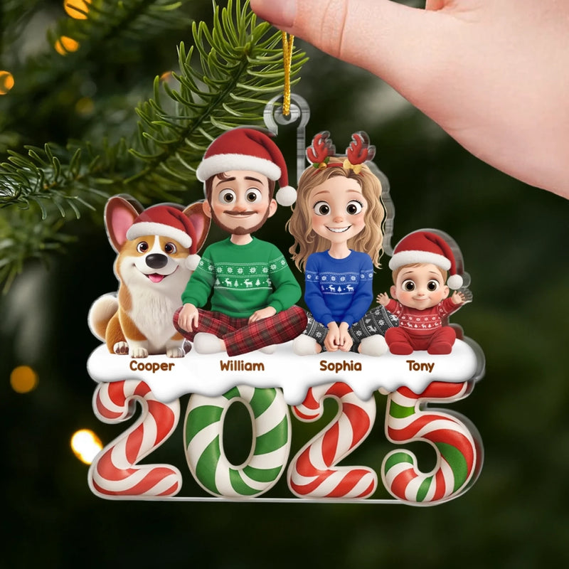 Ornement En Acrylique Personnalisé - Cadeaux De Noël Et D’Anniversaire Pour Famille, Amoureux Des Chiens Et Chats - Notre Petit Monde