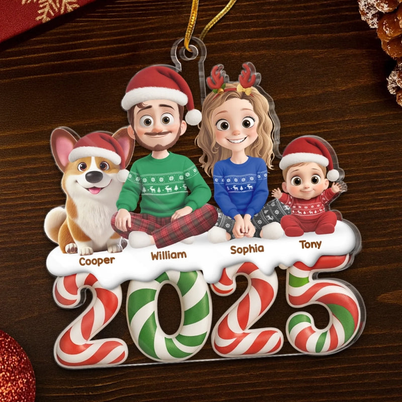 Ornement En Acrylique Personnalisé - Cadeaux De Noël Et D’Anniversaire Pour Famille, Amoureux Des Chiens Et Chats - Notre Petit Monde