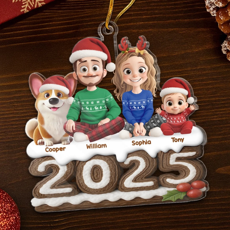 Ornement En Acrylique Personnalisé - Cadeaux De Noël Et D’Anniversaire Pour Famille, Amoureux Des Chiens Et Chats - Ensemble Est Notre Meilleure Tradition