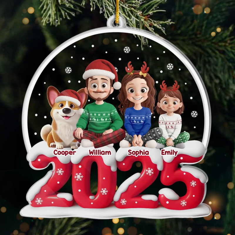 Ornement En Acrylique Personnalisé - Cadeaux De Noël Et D’Anniversaire Pour Famille, Amoureux Des Chiens Et Chats - Heureux Ensemble