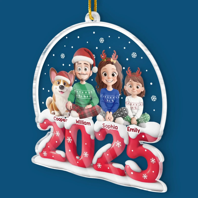 Ornement En Acrylique Personnalisé - Cadeaux De Noël Et D’Anniversaire Pour Famille, Amoureux Des Chiens Et Chats - Heureux Ensemble