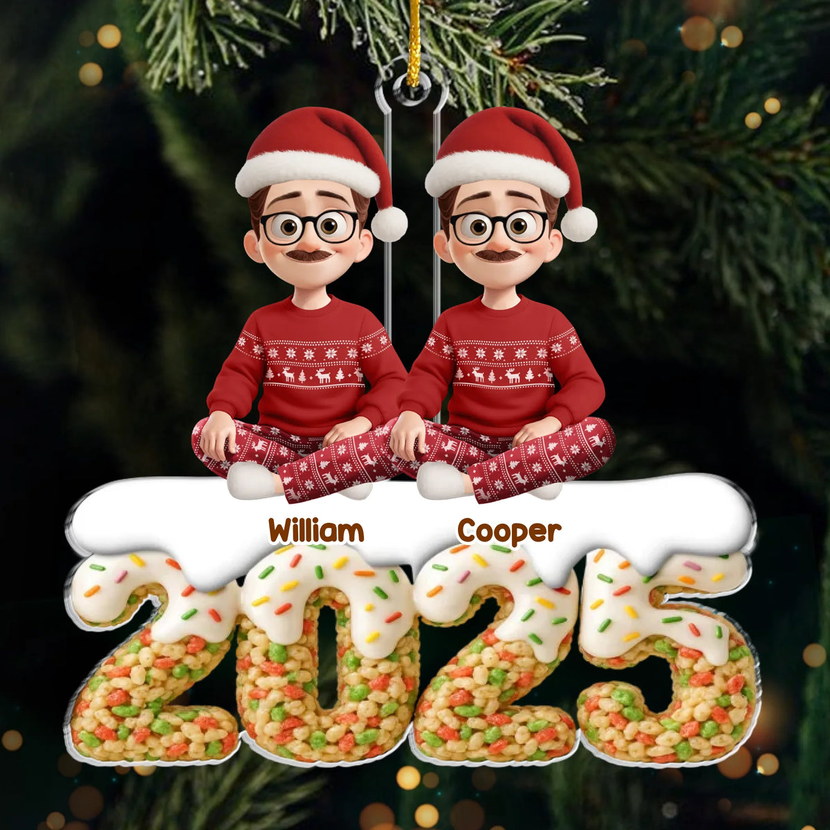 Ornement En Acrylique Personnalisé - Cadeaux De Noël Et D’Anniversaire Pour Famille, Amoureux Des Chiens Et Chats - Souvenirs Joyeux