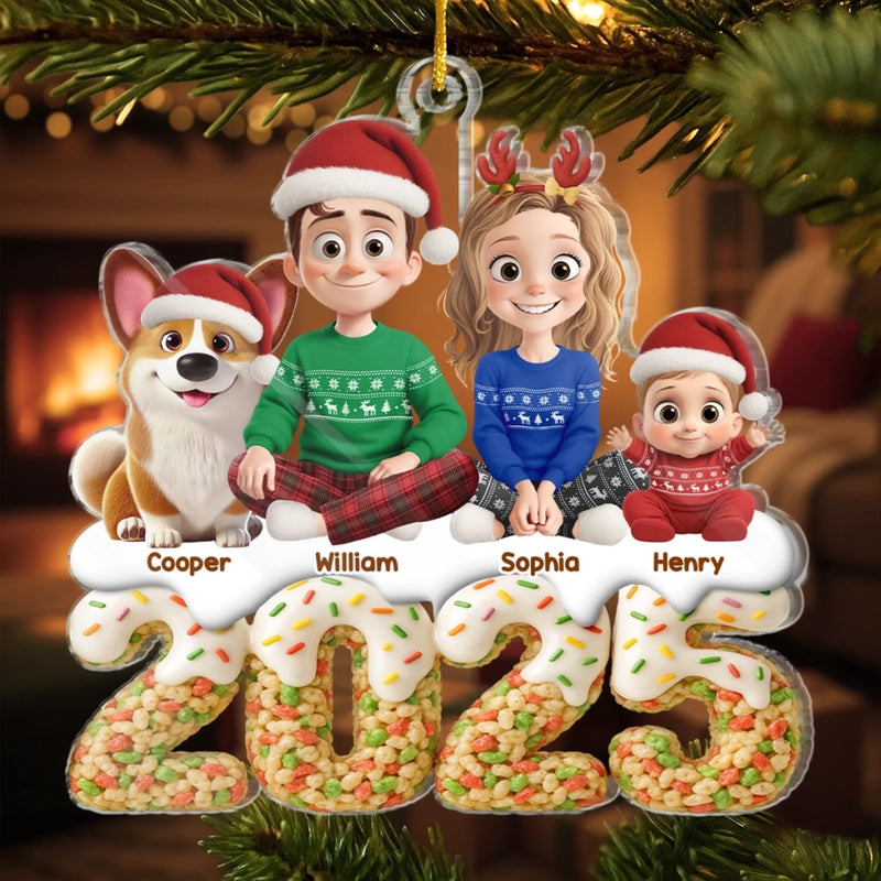 Ornement En Acrylique Personnalisé - Cadeaux De Noël Et D’Anniversaire Pour Famille, Amoureux Des Chiens Et Chats - Souvenirs Joyeux