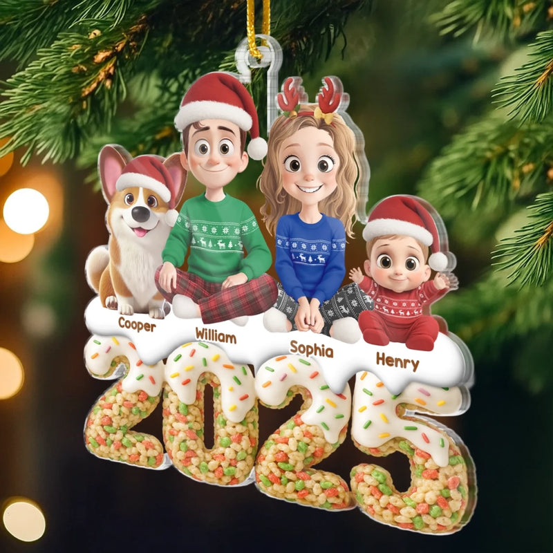 Ornement En Acrylique Personnalisé - Cadeaux De Noël Et D’Anniversaire Pour Famille, Amoureux Des Chiens Et Chats - Souvenirs Joyeux