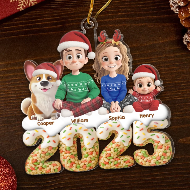 Ornement En Acrylique Personnalisé - Cadeaux De Noël Et D’Anniversaire Pour Famille, Amoureux Des Chiens Et Chats - Souvenirs Joyeux