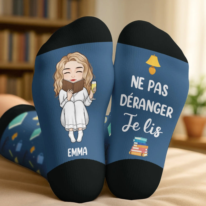 Chaussettes Personnalisées - Cadeaux Pour Amoureux Des Livres, Rats De Bibliothèque, Lecteurs - Gueule De Bois Littéraire En Cours