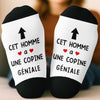 Chaussettes Personnalisées Avec Photo - Cadeaux D'anniversaire, De Noël Ou De Mariage Personnalisés Pour Mari Et Femme, Pour Elle Et Lui, Pour Couples - Notre Histoire Commence Ici
