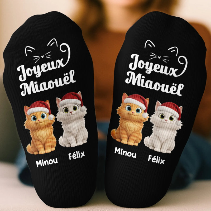 Chaussettes Personnalisées - Cadeaux D’Anniversaire Pour Amoureux Des Chiens, Papa Et Maman Chiens - Miaouël Étincelant