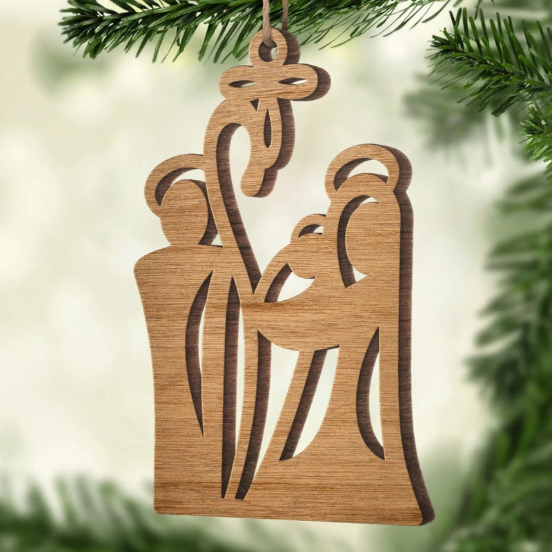 Ornement en Bois – Cadeaux de Noël Catholiques pour Tous les Croyants, Amoureux de Jésus – Le Christ Sauveur est Né