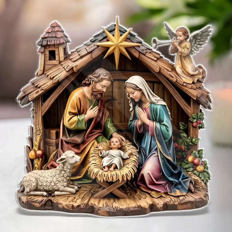 Plaque Acrylique Forme Personnalisée - Cadeaux Catholiques Pour Femmes, Hommes, Tous Croyants, Amoureux De Jésus - Plein de Grâce et d’Amour