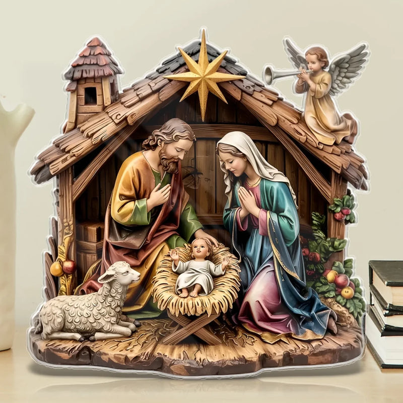 Plaque Acrylique Forme Personnalisée - Cadeaux Catholiques Pour Femmes, Hommes, Tous Croyants, Amoureux De Jésus - Plein de Grâce et d’Amour