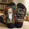 Chaussettes Personnalisées - Cadeaux Pour Amoureux Des Livres, Rats De Bibliothèque, Lecteurs - Dans Les Livres, La Vie Est Infinie