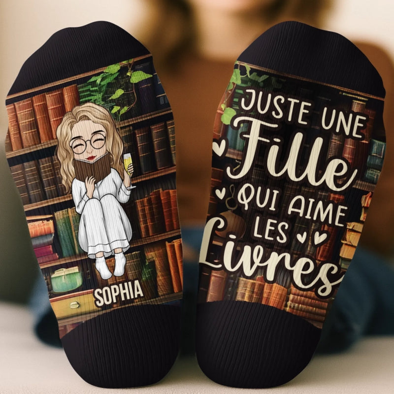 Chaussettes Personnalisées - Cadeaux Pour Amoureux Des Livres, Rats De Bibliothèque, Lecteurs - Dans Les Livres, La Vie Est Infinie