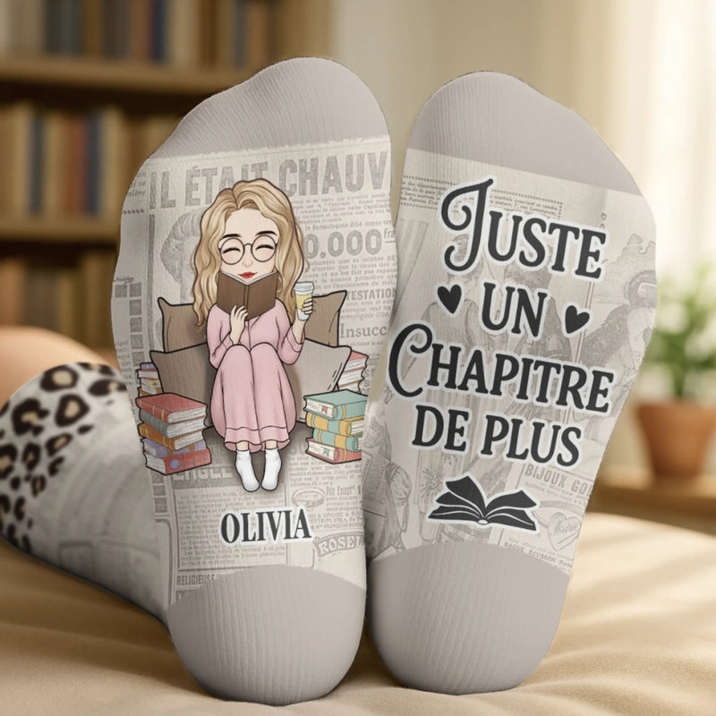 Chaussettes Personnalisées - Cadeaux Pour Amoureux Des Livres, Rats De Bibliothèque, Lecteurs - Je Vis Ma Meilleure Vie De Lecture