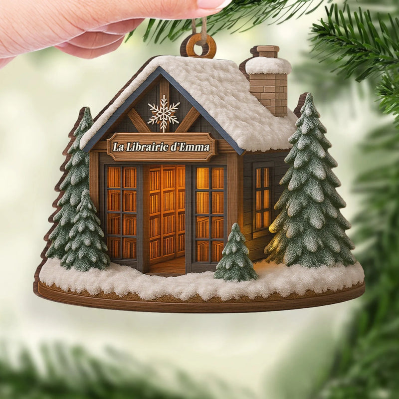 Ornement En Bois Personnalisé - Cadeaux De Noël Personnalisés Pour Amoureux Des Livres, Rats De Bibliothèque, Lecteurs - La Vie De Rat De Bibliothèque M’A Choisi