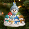 Ornement Acrylique Bonhomme De Neige Personnalisé - Cadeaux De Noël Et D’Anniversaire Pour Grand-Père, Grand-Mère - Ensemble Nos Cœurs Trouvent Leur Maison