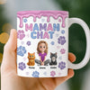 Mug Personnalisé À Effet Imprimé 3D Gonflé - Cadeaux D’Anniversaire Pour Amoureux Des Chiens, Papa Et Maman Chiens - L’Amour Se Rassemble Avec Des Pattes Et Des Cœurs