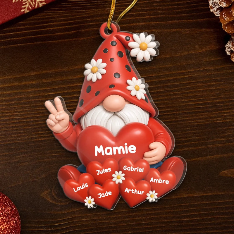 Ornement En Acrylique Personnalisé - Cadeaux D’Anniversaire, De Noël Et De Mariage Pour Mari Et Femme - Mon Nain Pour Toujours Heureux