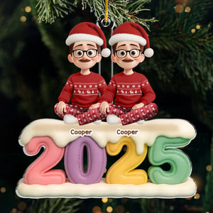 Ornement En Acrylique Personnalisé - Cadeaux De Noël Et D’Anniversaire Pour La Famille, Amoureux Des Chiens Et Des Chats - L’Amour Se Rassemble Ici