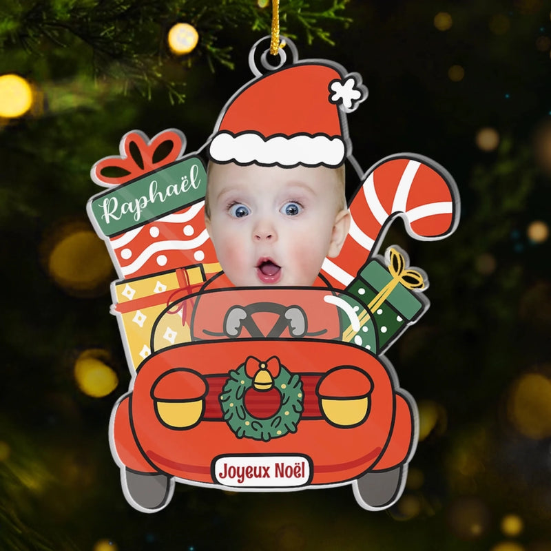 Ornement En Acrylique Personnalisé Avec Photo - Cadeaux De Noël Et D’Anniversaire Pour Enfants - Les Petits Sourires Brillent À Noël