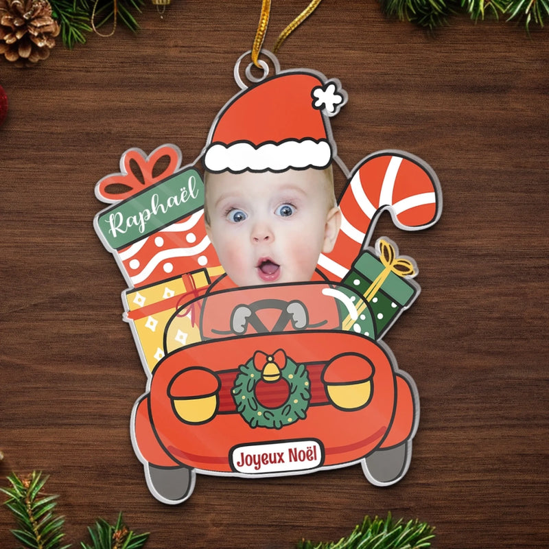 Ornement En Acrylique Personnalisé Avec Photo - Cadeaux De Noël Et D’Anniversaire Pour Enfants - Les Petits Sourires Brillent À Noël