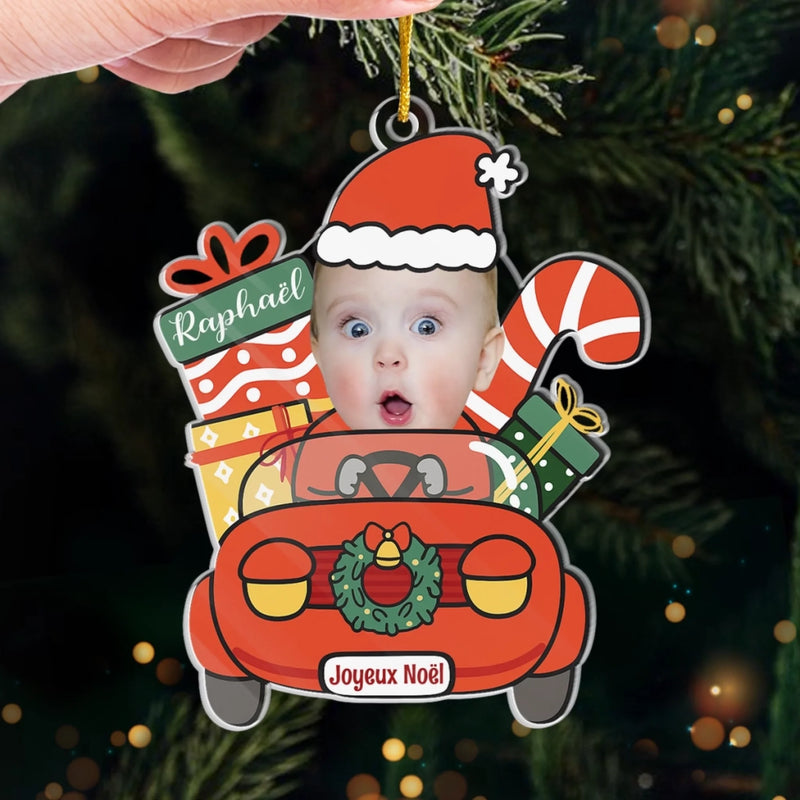 Ornement En Acrylique Personnalisé Avec Photo - Cadeaux De Noël Et D’Anniversaire Pour Enfants - Les Petits Sourires Brillent À Noël